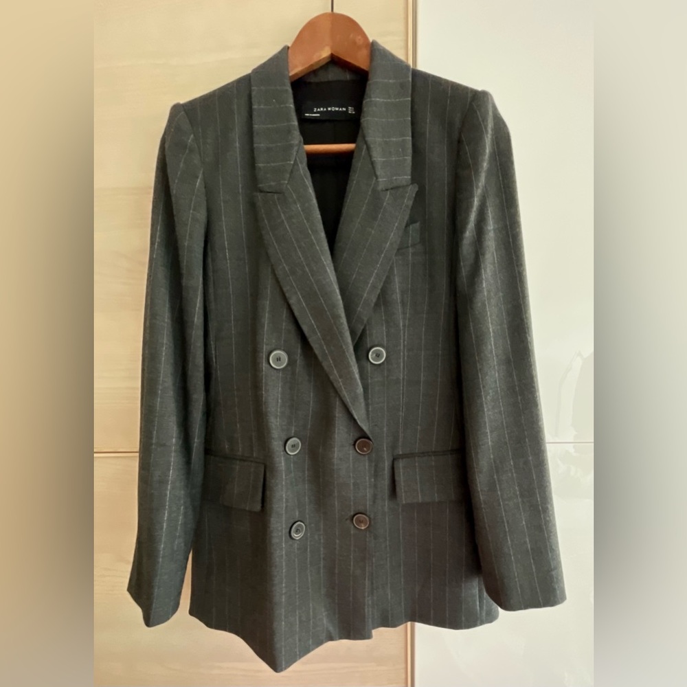 Zara Classic Pinstripe Blazer